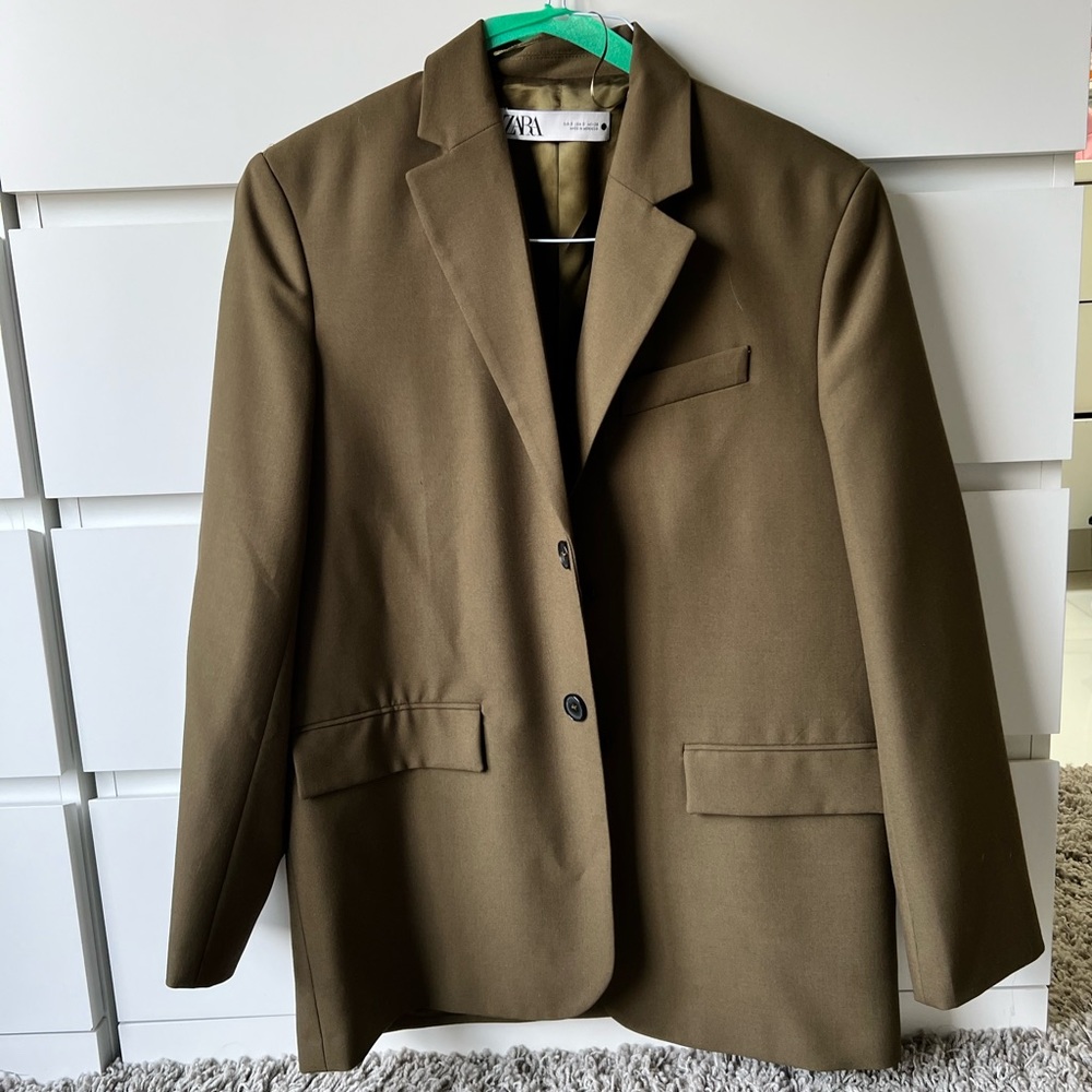 Zara oversized khaki blazer